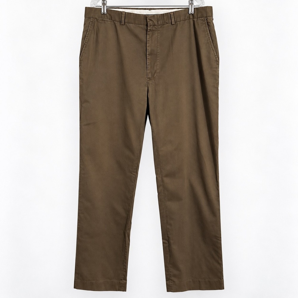 Polo Ralph Lauren Men Pleated Chino Pant 40L Brown Olive 100% Cotton Classic Fit